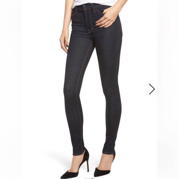 Hudson Barbara Super Skinny High Rise Dark Wash Denim Jeans - Picture 1 of 14